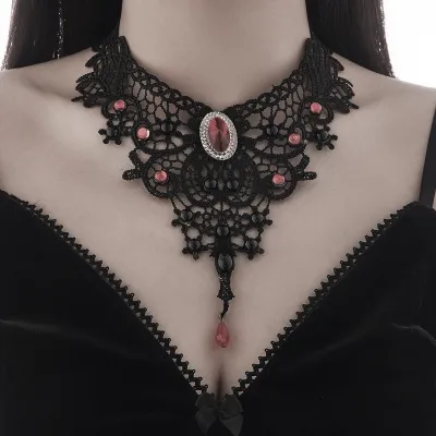 Vintage Gothic Lace Handmade Necklace