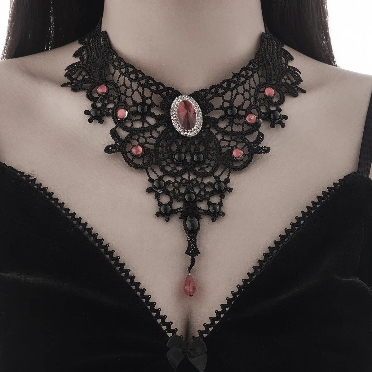 Vintage Gothic Lace Handmade Necklace