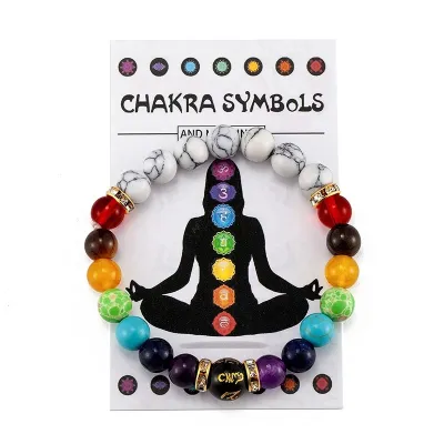 Fashion Multicolor Natural Stone Beaded Bracelet Unisex Geometric