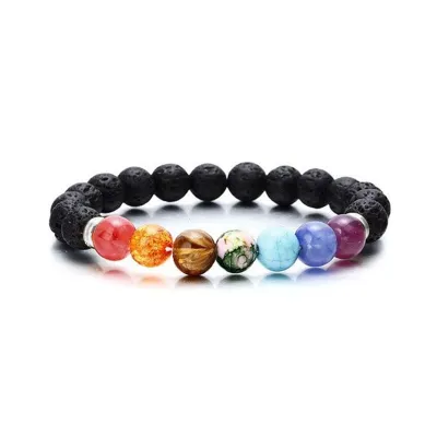 Fashion Multicolor Natural Stone Beaded Bracelet Unisex Geometric