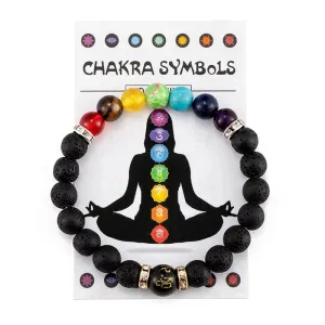 Fashion Multicolor Natural Stone Beaded Bracelet Unisex Geometric