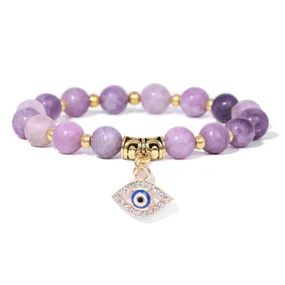 Fashion Evil Eye Natural Stone Agate Beaded Vintage Unisex Bracelet