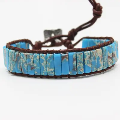 Bohemian Natural Stone Beaded Bracelet Unisex Geometric
