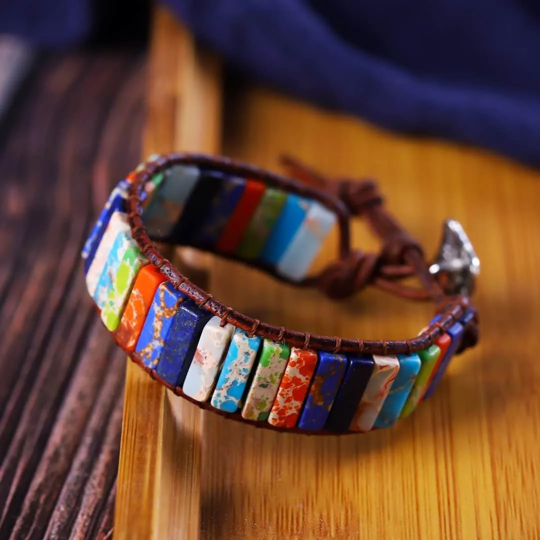Bohemian Natural Stone Beaded Bracelet Unisex Geometric