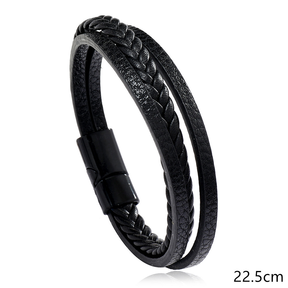 Wholesale Men Simple Retro Woven Leather Bracelet