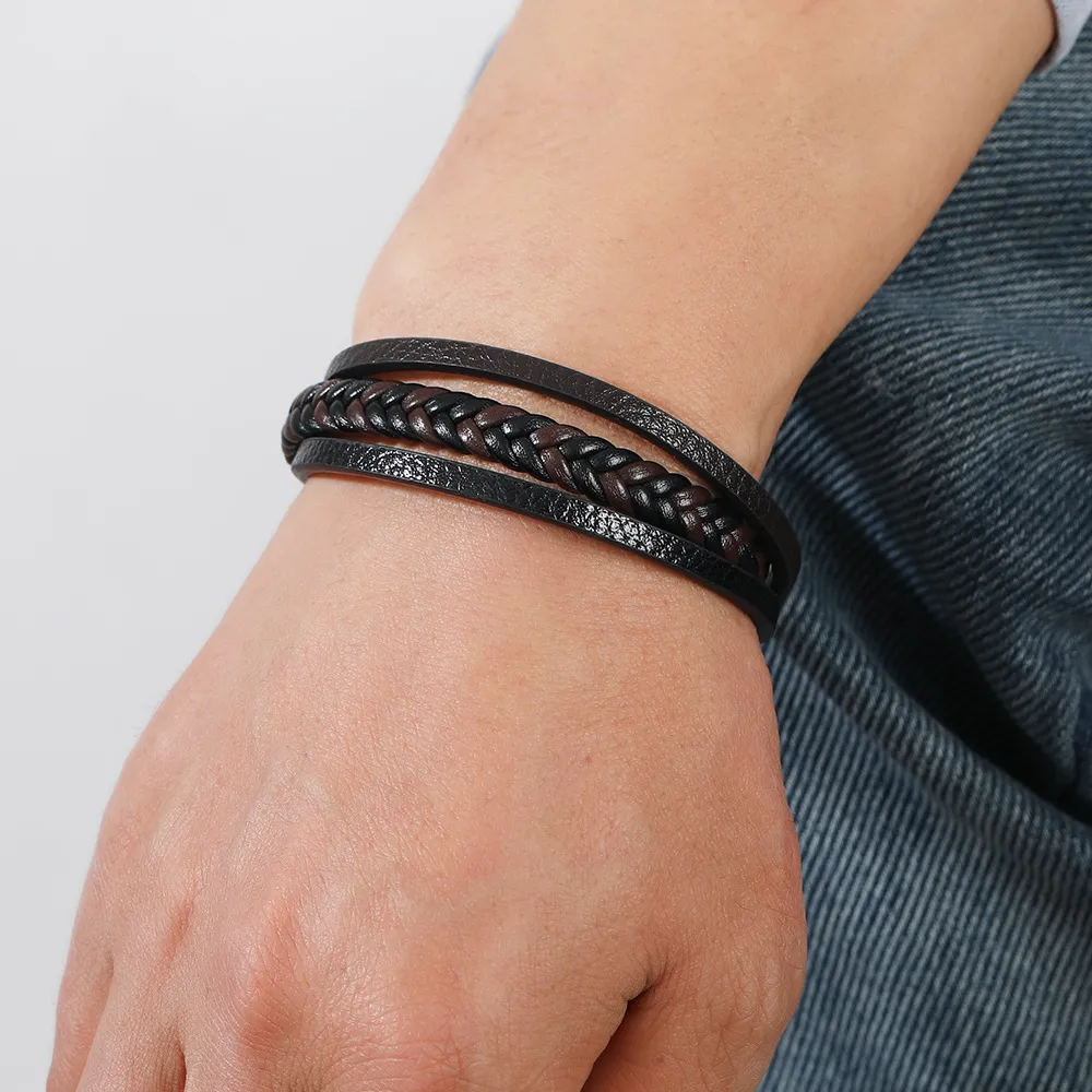 Men's Simple Retro Woven Leather Bracelet