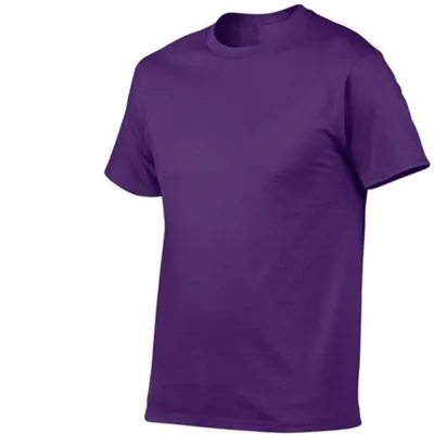Men Casual Basic Solid Color Short Sleeve Round Neck Cotton Blend T-Shirt