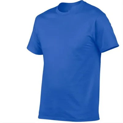 Men Casual Basic Solid Color Short Sleeve Round Neck Cotton Blend T-Shirt