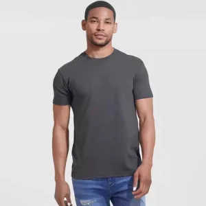 Men Casual Basic Solid Color Short Sleeve Round Neck Cotton Blend T-Shirt