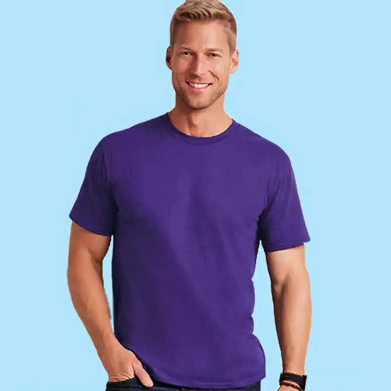 Men Casual Basic Solid Color Short Sleeve Crewneck T-Shirt