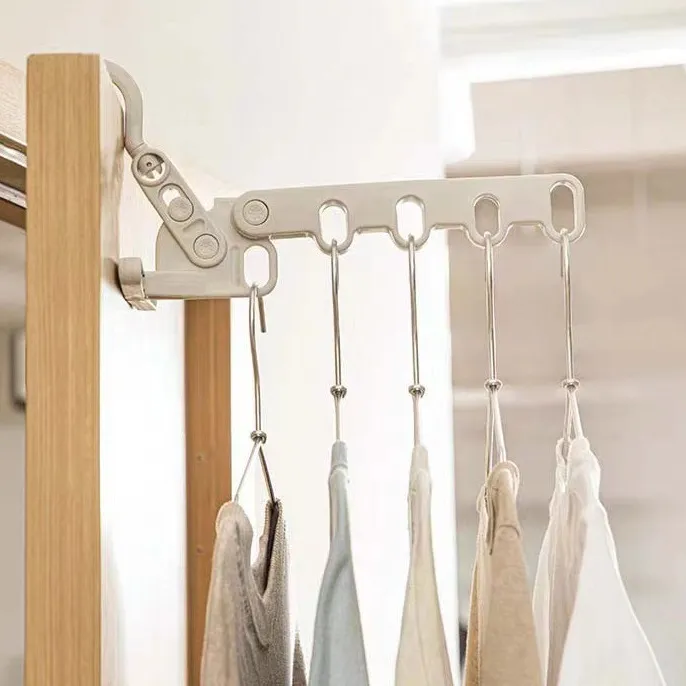 Simple Home Storage Multi-Functional Portable Five-Hole Folding Clothes Hanger