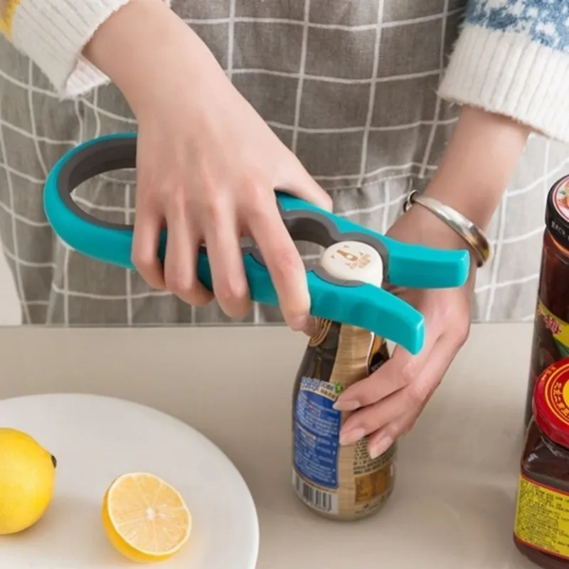 Simple Creative Multi-Functional Four-In-One Bottle Cap Non-Slip Plastic Bottle Opener for Home Kitchen