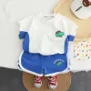 Short Sleeve Small Tail Suit Blue