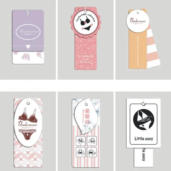 Custom Logo Lingerie Clothing Paper Card Tag