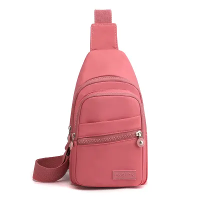 Women Fashionable Lightweight Nylon Multi-Layer Chest Bag Waist Pack