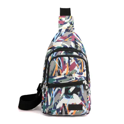 Women Fashionable Lightweight Nylon Multi-Layer Chest Bag Waist Pack
