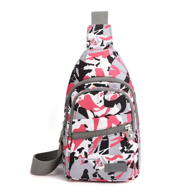 Women Fashionable Lightweight Nylon Multi-Layer Chest Bag Waist Pack