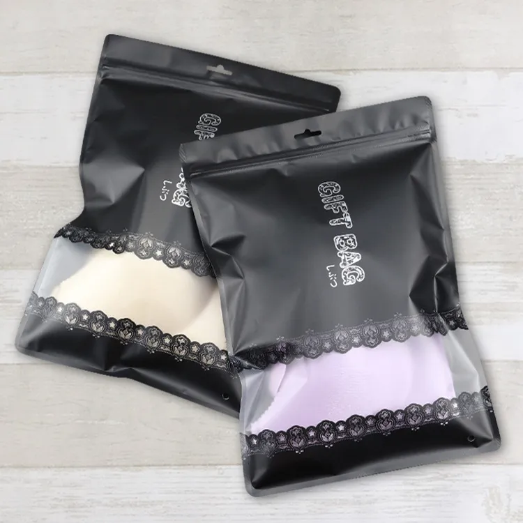 Fashion Lingerie Panties Self-Sealing Transparent Frosted Plastic Packaging Pack