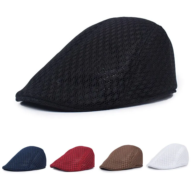 Men Simple Mesh Breathable Beret Literature And Art Retro
