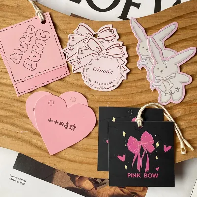 Custom Logo Lingerie Clothing Shaped Paper Card Tag