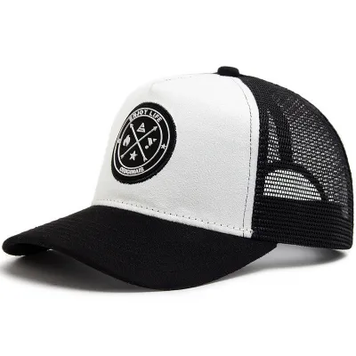 Simple Fashion Round Label Suede Mesh Sunshade Cap