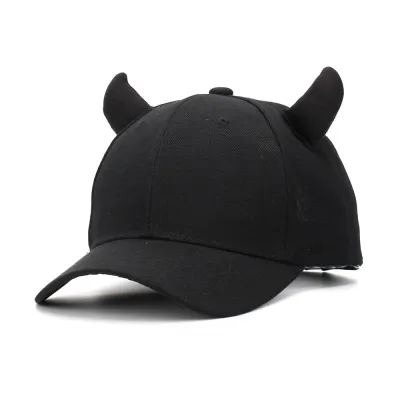 Simple Cute Devil Horn Camouflage Print Cap