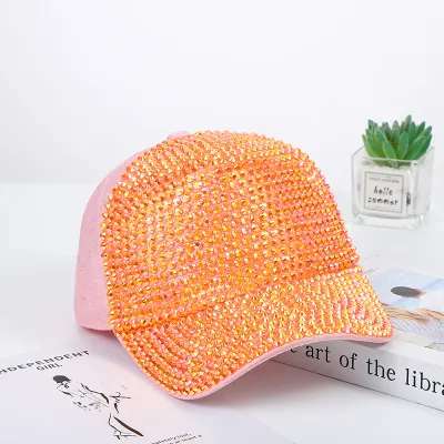 Summer Women Fashion Flash Diamond Rhinestone Sunshade Cap