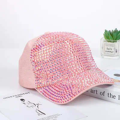 Summer Women Fashion Flash Diamond Rhinestone Sunshade Cap