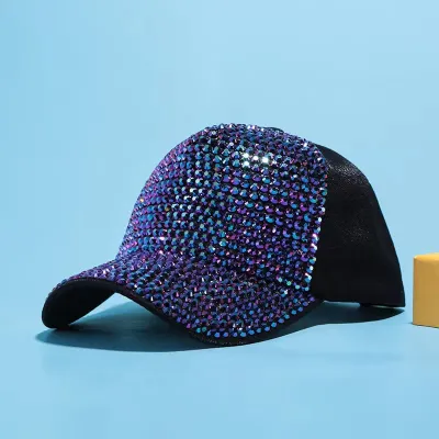 Summer Women Fashion Flash Diamond Rhinestone Sunshade Cap