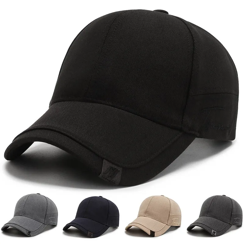 Men Simple Casual Black Sunshade Cap