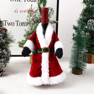 Creative Cartoon Christmas Dress Wine Bottle Cover Party Decoration