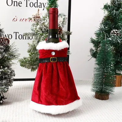 Creative Cartoon Christmas Dress Wine Bottle Cover Party Decoration