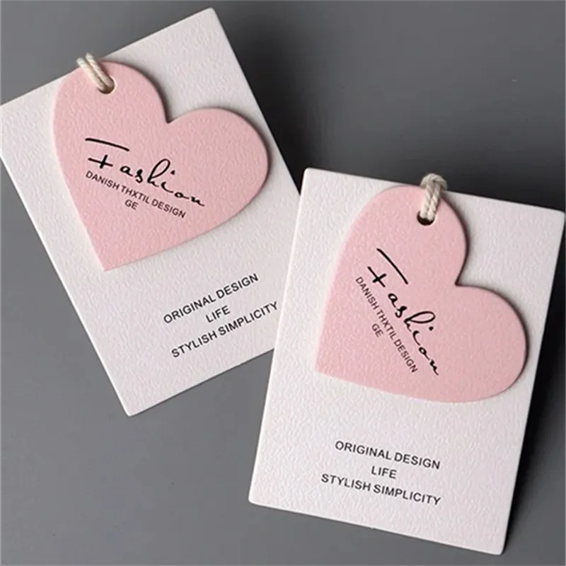 Custom Logo Lingerie Heart-Shaped Double-Layer Tag