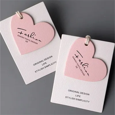 Custom Logo Lingerie Heart-Shaped Double-Layer Tag