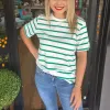 Green Stripes On White Background