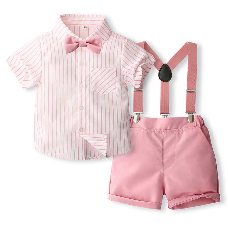Styles I Love Toddler Little Boys Pink Short Sleeve Cotton