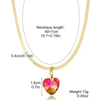 N2303-45 Flat Snake Heart Shaped Purple Colorful Crystal