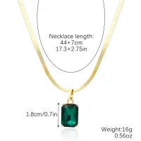 N2212-2 Rectangular Octagonal Green Crystal