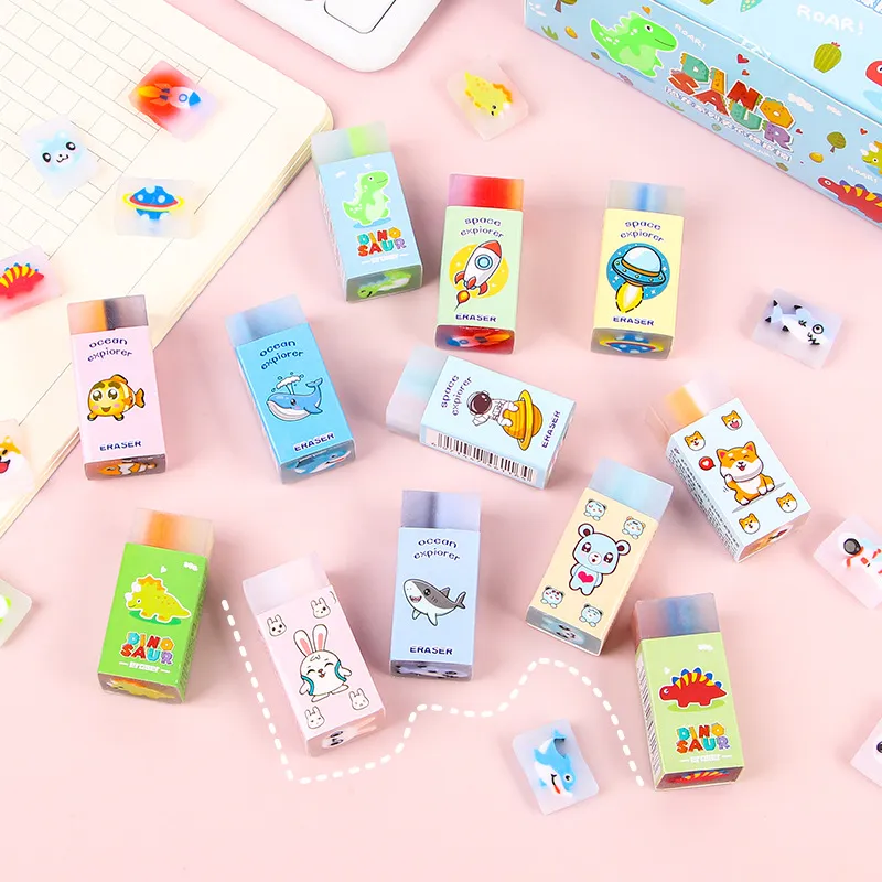 Creative Cartoon Sandwich Eraser PVC Stationery for Kids Error Correction Cute Rectangle