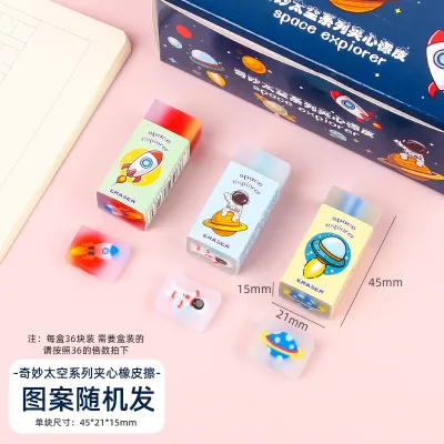 Creative Cartoon Sandwich Eraser PVC Stationery for Kids Error Correction Cute Rectangle