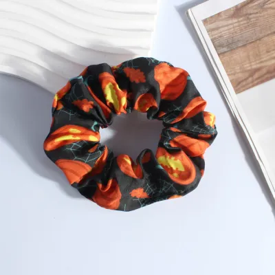 Halloween Funny Ghost Pumpkin Print High Elasticity Cloth Hair Ring