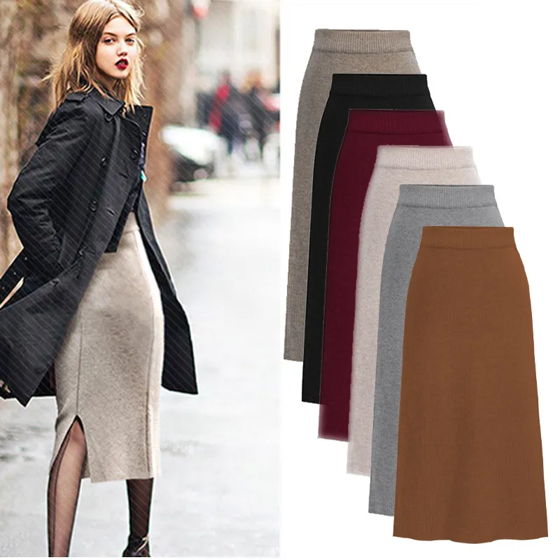 Winter Women Fashion Knitted Skirt Urban Wind