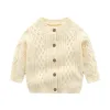 Beige Crewneck Knit Small Cardigan -02