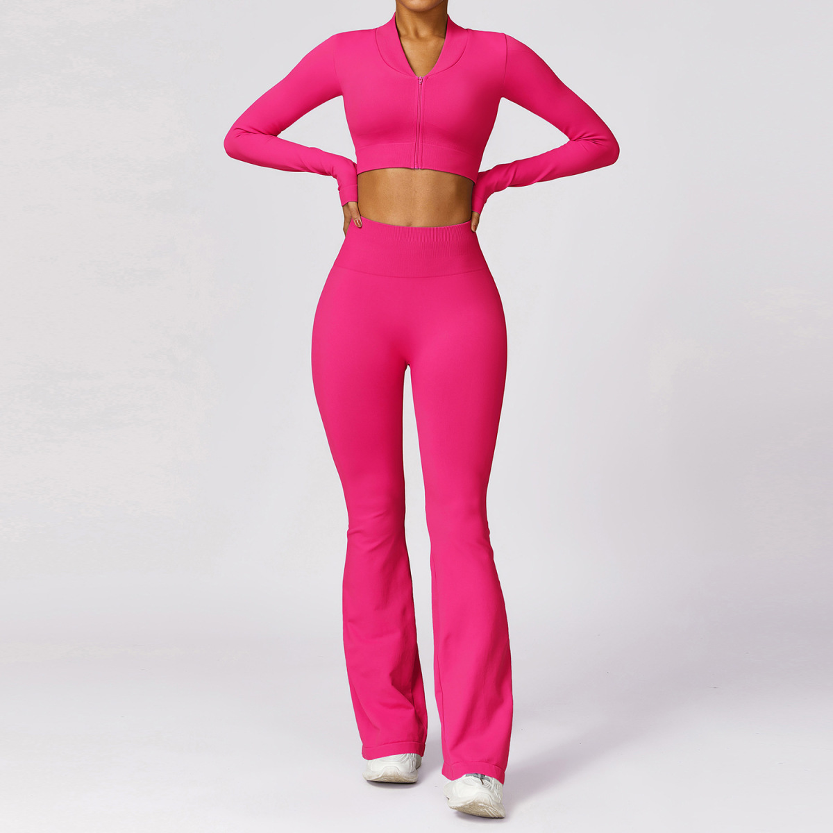 Wholesale Women Fashion Casual Sports Fitness Zipper Long