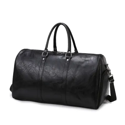Men's Vintage Large Capacity PU Duffle Bag for Leisure Sports Business