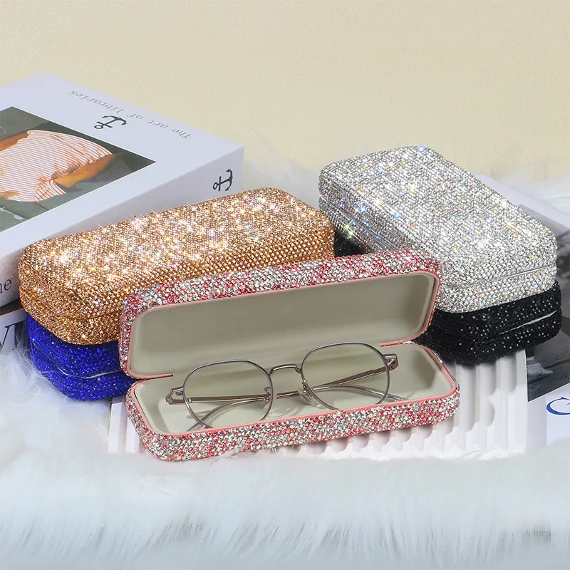Simple Portable Crystal Diamond Sunglasses Box