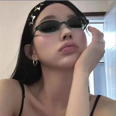 Women Simple Retro Small Frame Flat Mirror Sunglasses