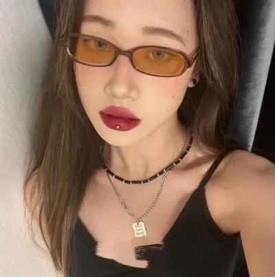 Women Simple Retro Small Frame Flat Mirror Sunglasses