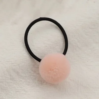 Children Kids Cute Fur Ball Hair Ring Candy Color Hair Tie Headwear