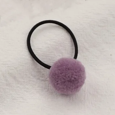 Children Kids Cute Fur Ball Hair Ring Candy Color Hair Tie Headwear